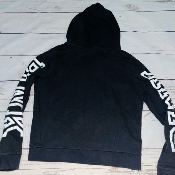 VS Pink Black and White logo zip up hoodie size LG - Picture 6 of 7